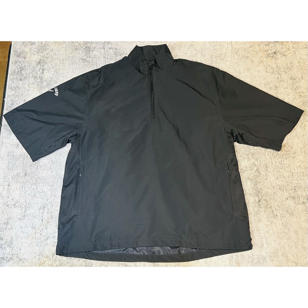 Callaway Golf Jacket Mens Large Black 1/4 Quarter Zip Windshirt Weather Series